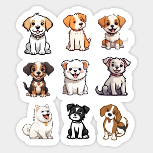 Orange Tabby Puppy Doge Funny Striped Dog lover emoji  - Classic Vintage Summer Sticker